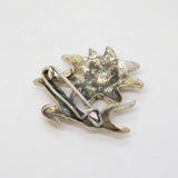 Art Deco Sterling Silver Welsh Daffodil Flower Brooch Antique c1930s