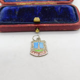 Sterling Silver and Enamel Blackpool Travel Shield Charm Pendant Vintage c1970
