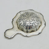 Art Deco Sterling Silver Floral Pattern Tea Strainer Antique 1912 Sheffield