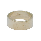 Sterling Silver Straight Edge Plain Wide Band Wedding Ring Modern c1990 Size V