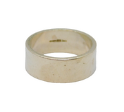 Sterling Silver Straight Edge Plain Wide Band Wedding Ring Modern c1990 Size V