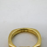 Sterling Silver Gilt & Blue Hardstone Set Dress Ring Vintage c1990s