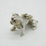 Edwardian Cast Sterling Silver Bulldog Fob Pendant Antique 1910 London