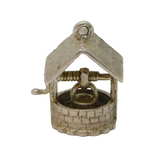 Sterling Silver Good Luck Wishing Well Charm Pendant Vintage c1970