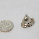 Sterling Silver Hand Cuffs in the Police Helmet Charm Pendant Vintage c1970