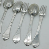 Pierre Harache William III Sterling Silver Set of Dog Nose Spoons & Forks 1694