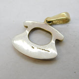 Joma Sterling Silver & Gilded Telephone Style Pendant Vintage c1970