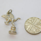 Sterling Silver Cupid Firing Arrow Charm Pendant Vintage c1970