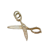 Sterling Silver Patterned Articulated Scissors Charm Pendant Vintage c1970s