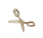 Sterling Silver Patterned Articulated Scissors Charm Pendant Vintage c1970s