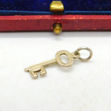 Sterling Silver Key Charm Pendant Vintage c1970