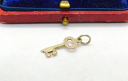 Sterling Silver Key Charm Pendant Vintage c1970