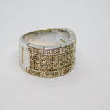 Sterling Silver Paste Set Graduating Deco Style Ring Vintage c1970 Size O 1/2