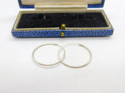 Pair of Sterling Silver Minimal Hoop Earrings Vintage c1970