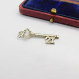 Sterling Silver 21st Birthday Key Charm Pendant Vintage c1970