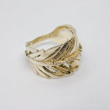 Sterling Silver Feather Design Studio Style Band Dress Ring Vintage c1970 Size Q