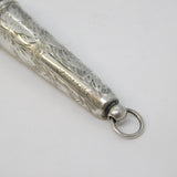 Sterling Silver Floral Pattern Cheroot Holder Case Antique 1913 Birmingham Deco