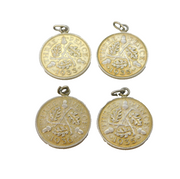 George V Set of Four .500 Silver Gilded Threepence Coins Antique 1935
