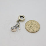 Sterling Silver CZ Stiletto Heel Shoe Bracelet Charm Or Pendant Modern c2010s