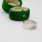 Sterling Silver CZ set Greek Key Style Band Ring Vintage c1970 Size M 1/2