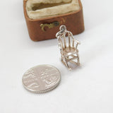 Sterling Silver Rocking Chair Charm Pendant Vintage c1970