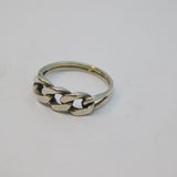 Sterling Silver Flat Curb Link Dress Band Ring Vintage c1970 Size J