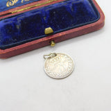 Sterling Silver Authentic Threepence Charm Pendant 1902