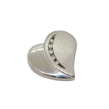 Sterling Silver 5 White Topaz Brushed/Polished Heart Pendant Modern c2000s