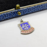 Sterling Silver & Enamel Isle of Man  Charm Pendant Vintage c1970