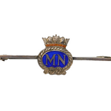 WWII Sterling Silver Enamel Merchant Navy Sweetheart Brooch Antique 1940