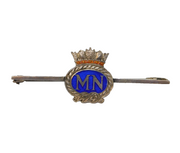WWII Sterling Silver Enamel Merchant Navy Sweetheart Brooch Antique 1940