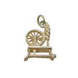 Sterling Silver Spinning Wheel Loom Charm Pendant Vintage c1970s