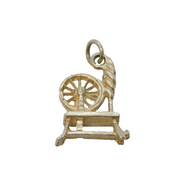 Sterling Silver Spinning Wheel Loom Charm Pendant Vintage c1970s