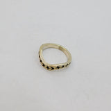 Sterling Silver Stamped Moon & Stars Pattern Wavy Band Ring Vintage c1970 Size J
