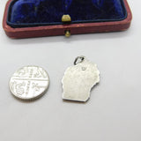 Sterling Silver Wisconsin USA State Charm Pendant Vintage c1970