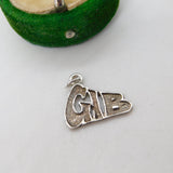 Sterling Silver 'GIB' Charm Pendant Vintage c1970