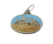 Sterling Silver Enamel De-Dion Bouton Charm Pendant Vintage c1970