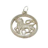 Sterling Silver Leo Zodiac Lion Charm Pendant Vintage c1970