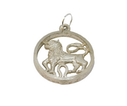 Sterling Silver Leo Zodiac Lion Charm Pendant Vintage c1970