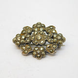 Sterling Silver Marcasite Set Floral Dress Brooch Antique c1920 Art Deco