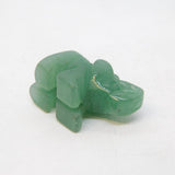 Carved Green Jade Small Elephant Figurine Ornament Vintage c1970