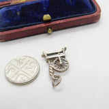 Sterling Silver Spinning Wheel Charm Pendant Vintage c1970