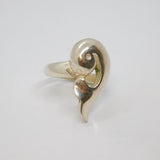 Sterling Silver Studio Style Dolphin Fish Band Ring Vintage c1970 Size L 1/2