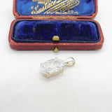 Sterling Silver Diamante Drop Charm Pendant Vintage c1970