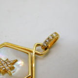 Sterling Silver Gilt, Crystal & Pearl Set Spinner Charm Pendant Vintage c1970s