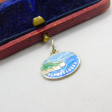 Sterling Silver and Enamel Flamborough Travel Shield Charm Pendant Vintage c1970