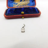 Sterling Silver Diamond Paste Gemstone Drop Charm Pendant Vintage c1970