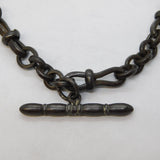 Victorian Cut Steel Cable Link Watch Chain Bracelet Antique c1840s