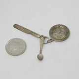 Sterling Silver Knife, Fork & Plate Charm Pendant Vintage c1970
