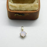 Sterling Silver and Diamond Paste Drop Charm Pendant Vintage c1970